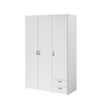 Armoire VARIA - Décor blanc - 3 portes + 2 tiroirs - L 120 x H 185 x