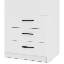 Armoire VEGA - Décor Blanc mat - 2 portes + 3 tiroirs - L 98,5 x P 49