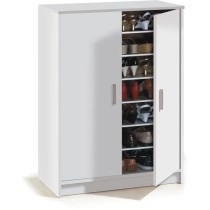 Meuble a chaussures armoire BASIC - 2 portes + 6 étageres - Mélamin