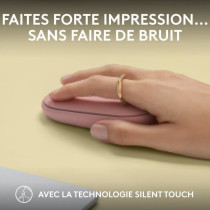 Souris - Sans fil - Logitech - Pebble Mouse 2 M350s - Rose