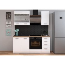 ATLAS Cuisine complete 5 éléments - Décor blanc - L180 cm - Plan de