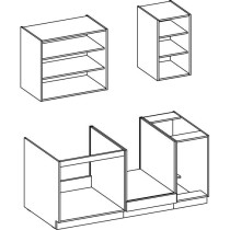 ATLAS Cuisine complete 5 éléments - Décor blanc - L180 cm - Plan de