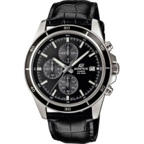 CASIO - Montre en cuir véritable - EDIFICE - Noir