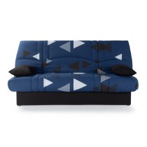 Banquette clic clac 3 places - tissu Bikini bleu - Style contemporain