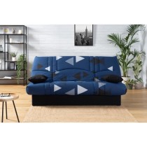 Banquette clic clac 3 places - tissu Bikini bleu - Style contemporain