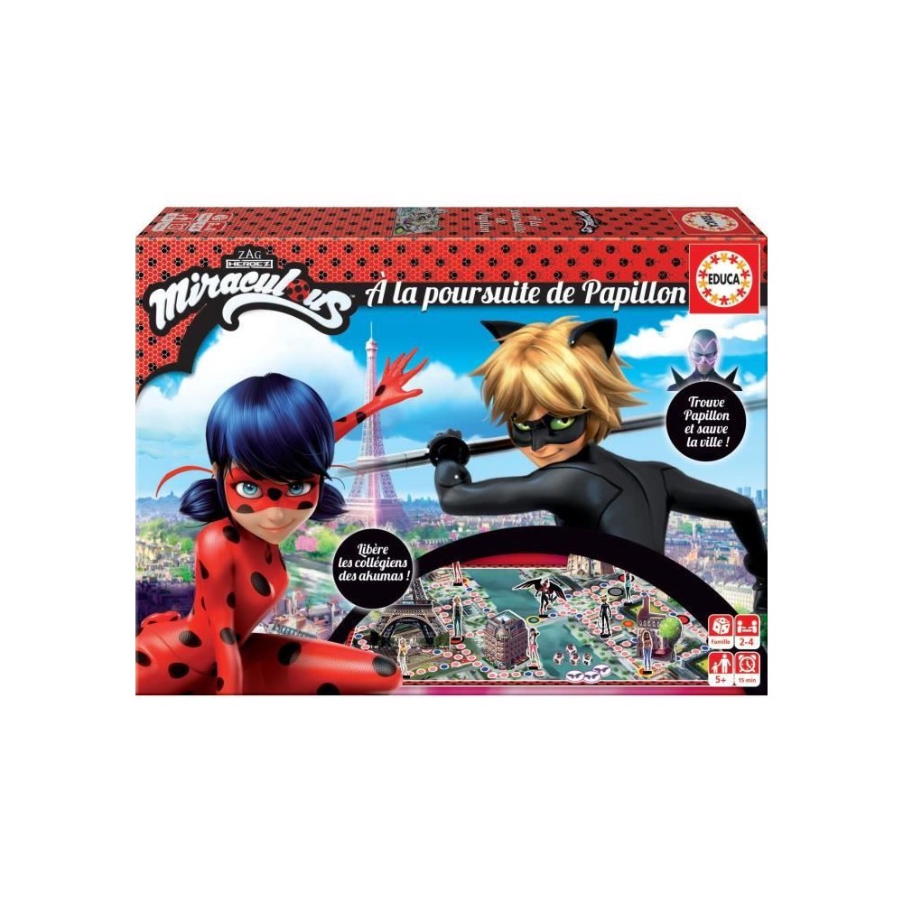 Jeu de société - EDUCA - Miraculous Ladybug : a la Poursuite de Papi