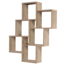 FMD Etagere Murale avec 8 Compartiments Couleur Chene Tablette Salon R