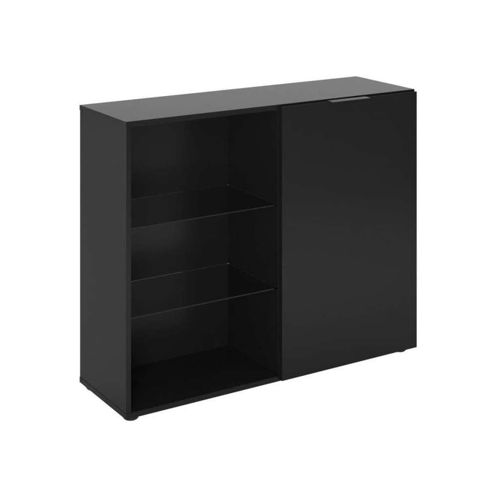 Petit meuble de rangement - Décor noir - L99,1 x H81,3 x P31,5 cm - F