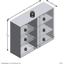 Petit meuble de rangement - Décor noir - L99,1 x H81,3 x P31,5 cm - F