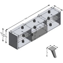 Meubles TV/Hifi Lowboard - Décor noir - L153,5 x H52 x P31,5 cm - Fab