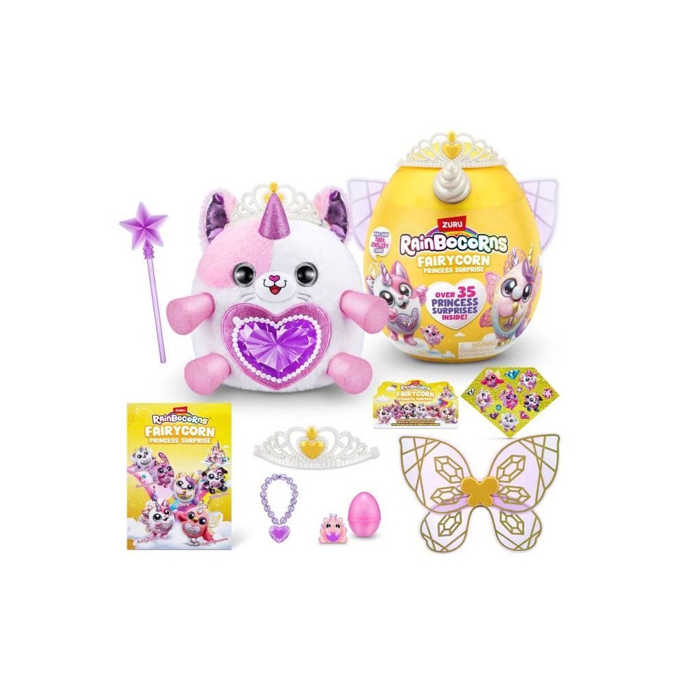 Peluches Interactives - ZURU - Fairycorn Princess S6 - 6 princesses fées a collectionner avec plus de 35 surprises