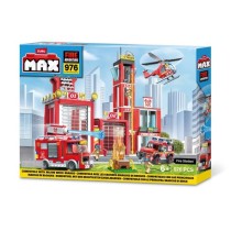 Set de Construction - ZURU - Fire Station Large (976 pieces) - Crée une caserne de pompiers avec véhicules et accessoires