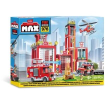 Set de Construction - ZURU - Fire Station Large (976 pieces) - Crée une caserne de pompiers avec véhicules et accessoires