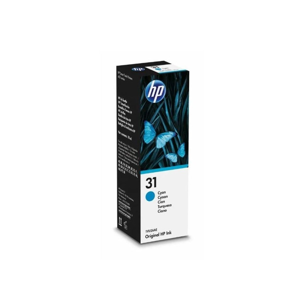 HP 31 Bouteille d'encre cyan authentique 70 mL (1VU26AE) pour HP Smart