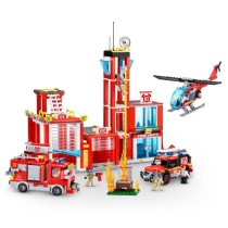 Set de Construction - ZURU - Fire Station Large (976 pieces) - Crée une caserne de pompiers avec véhicules et accessoires