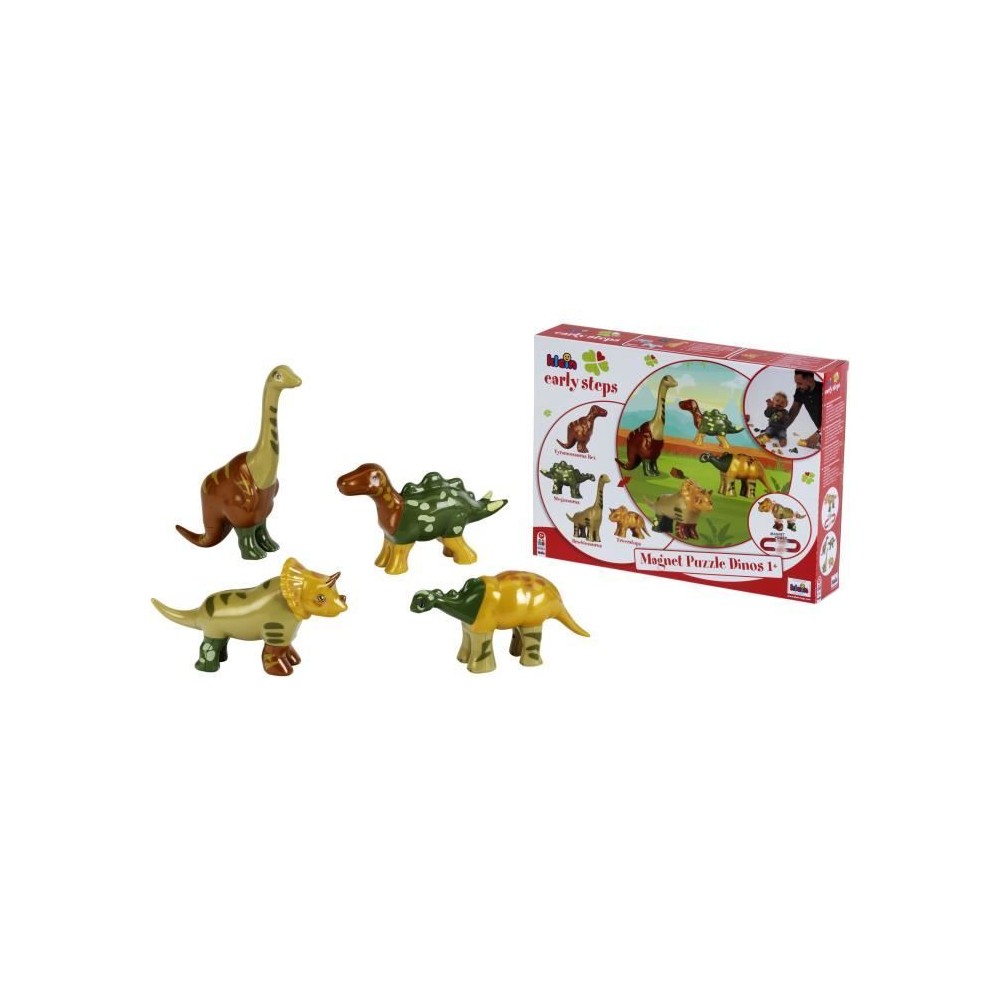 Jouet magnétique - KLEIN - 4 grands dinosaures Funny Puzzle, 1+ - Sti