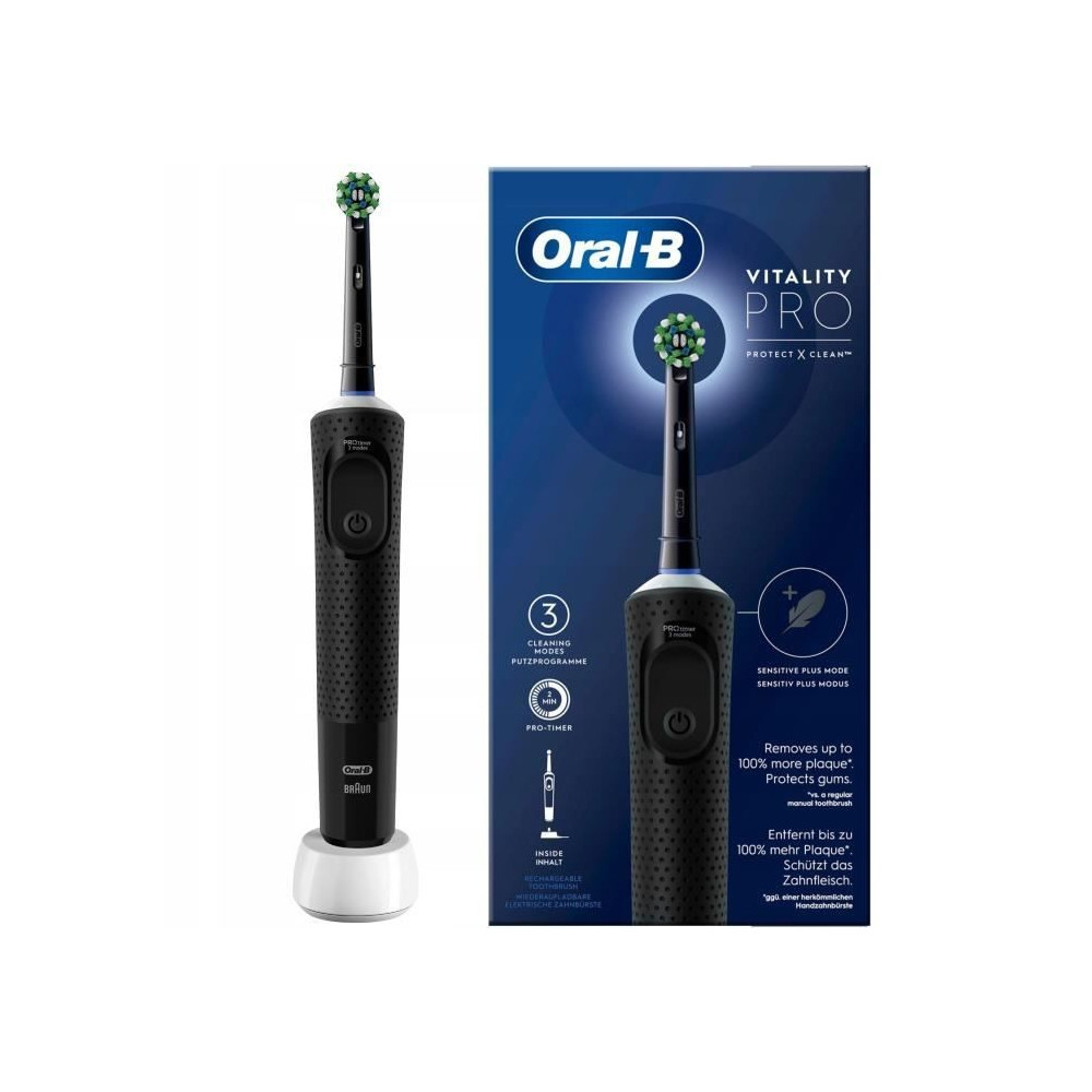 Oral-B Vitality Pro Brosse a Dents Électrique Noire, 1 Brossette