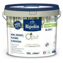 Peinture murs et plafonds - RIPOLIN - Blanc - Satin - 10 L