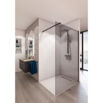 Paroi de douche en verre trempé 8mm - Saint-Gobain - 900mm - Parsol g