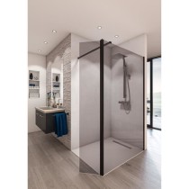 AURYS Paroi de douche en kit BALEARES GREY - Verre Timeless 8 mm tremp