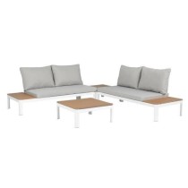 Salon de jardin modulable, en aluminium couleur blanc et polywood - 4