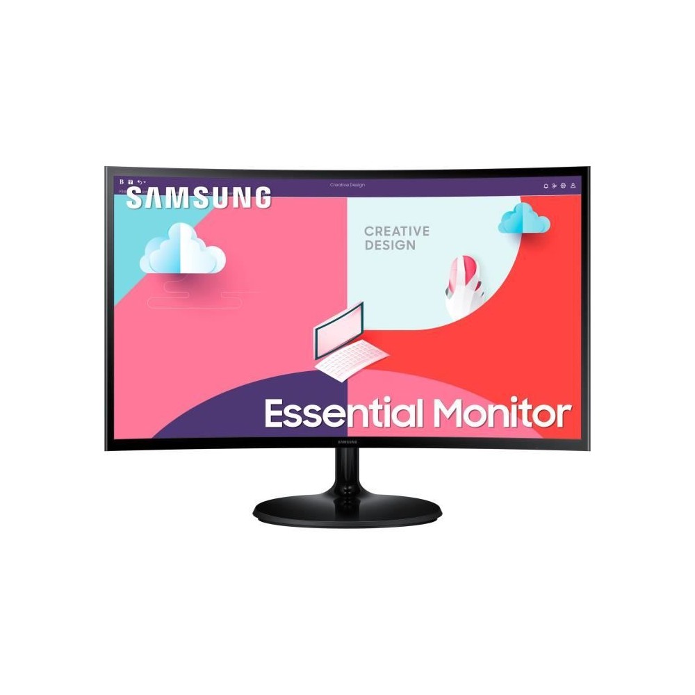 Ecran PC - SAMSUNG - LS24C360EAUXEN - 24 FHD 1920x1080 - Incurvé 1800