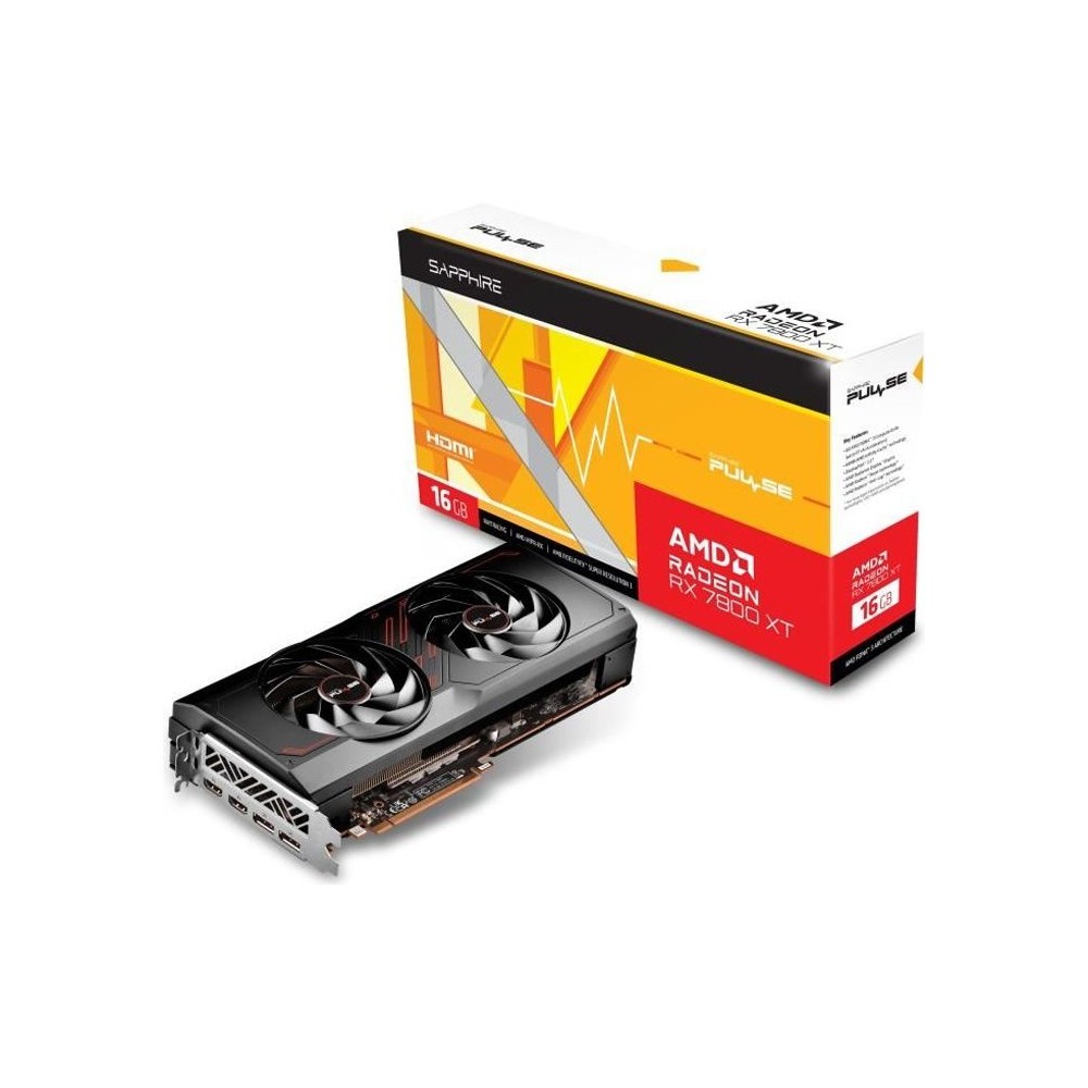 SAPPHIRE - Carte Graphique - PULSE AMD RADEON™ RX 7800 XT GAMING 16G