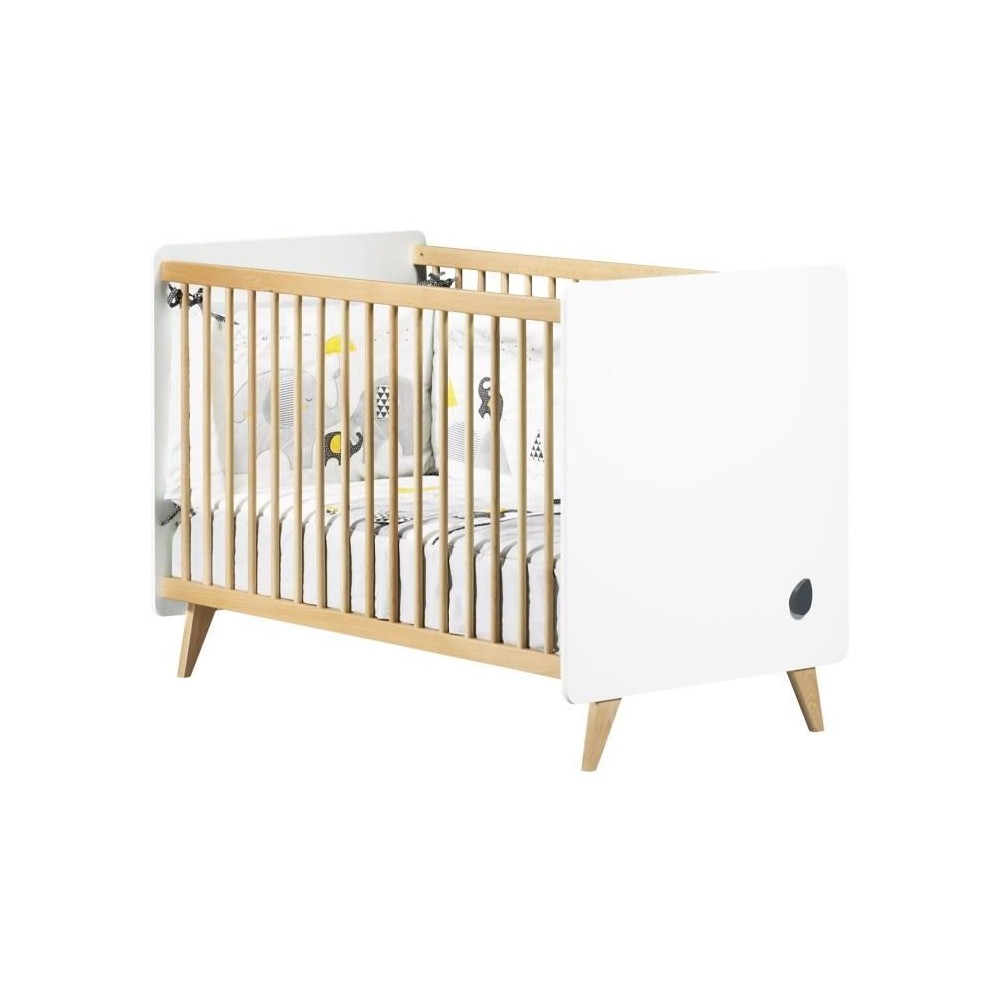 Chambre bébé duo OSLO - Lit 120x60 + Commode a langer 2 tiroirs gout