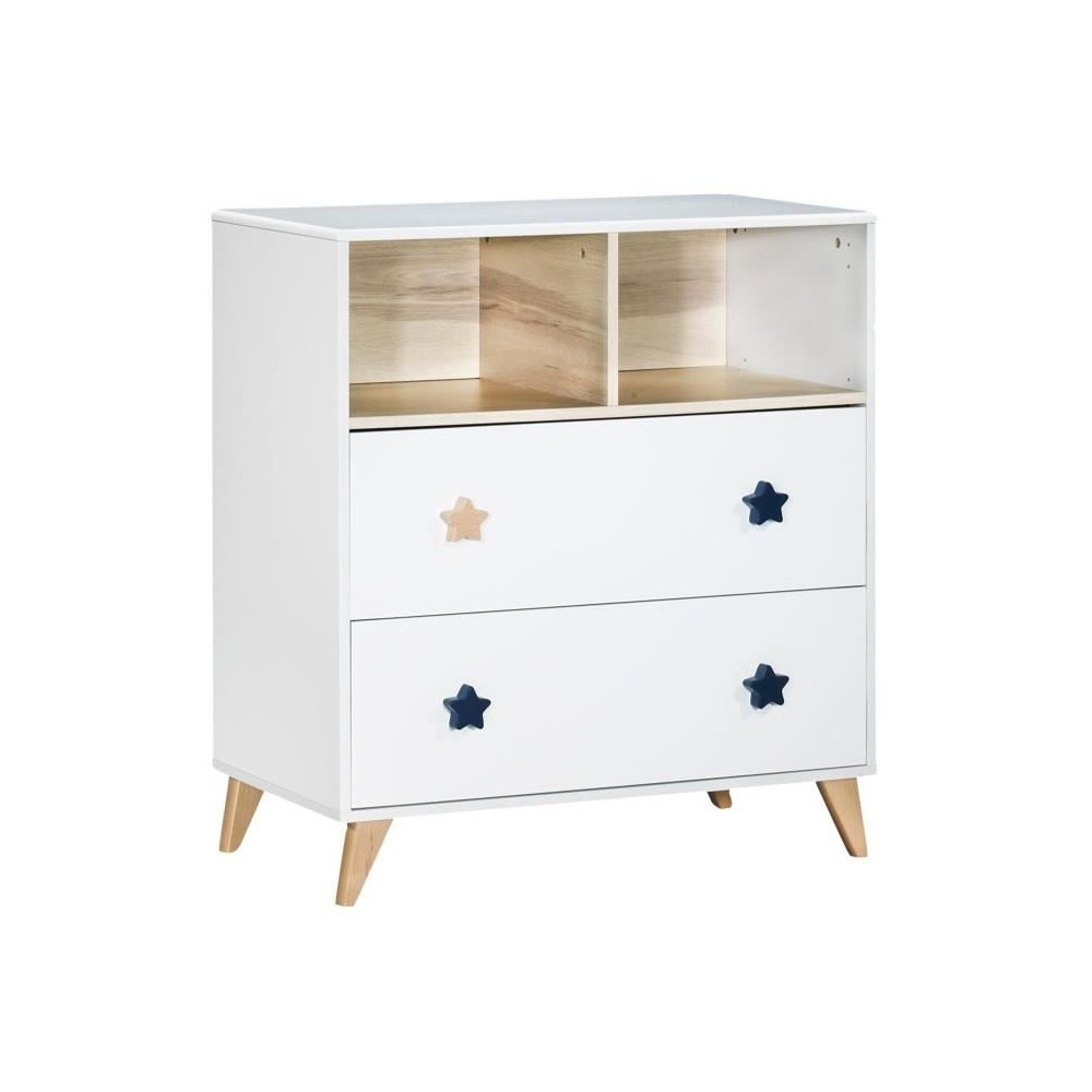 Chambre bébé duo OSLO - Lit 120x60 + Commode a langer 2 tiroirs éto