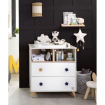 Chambre bébé duo OSLO - Lit 120x60 + Commode a langer 2 tiroirs éto