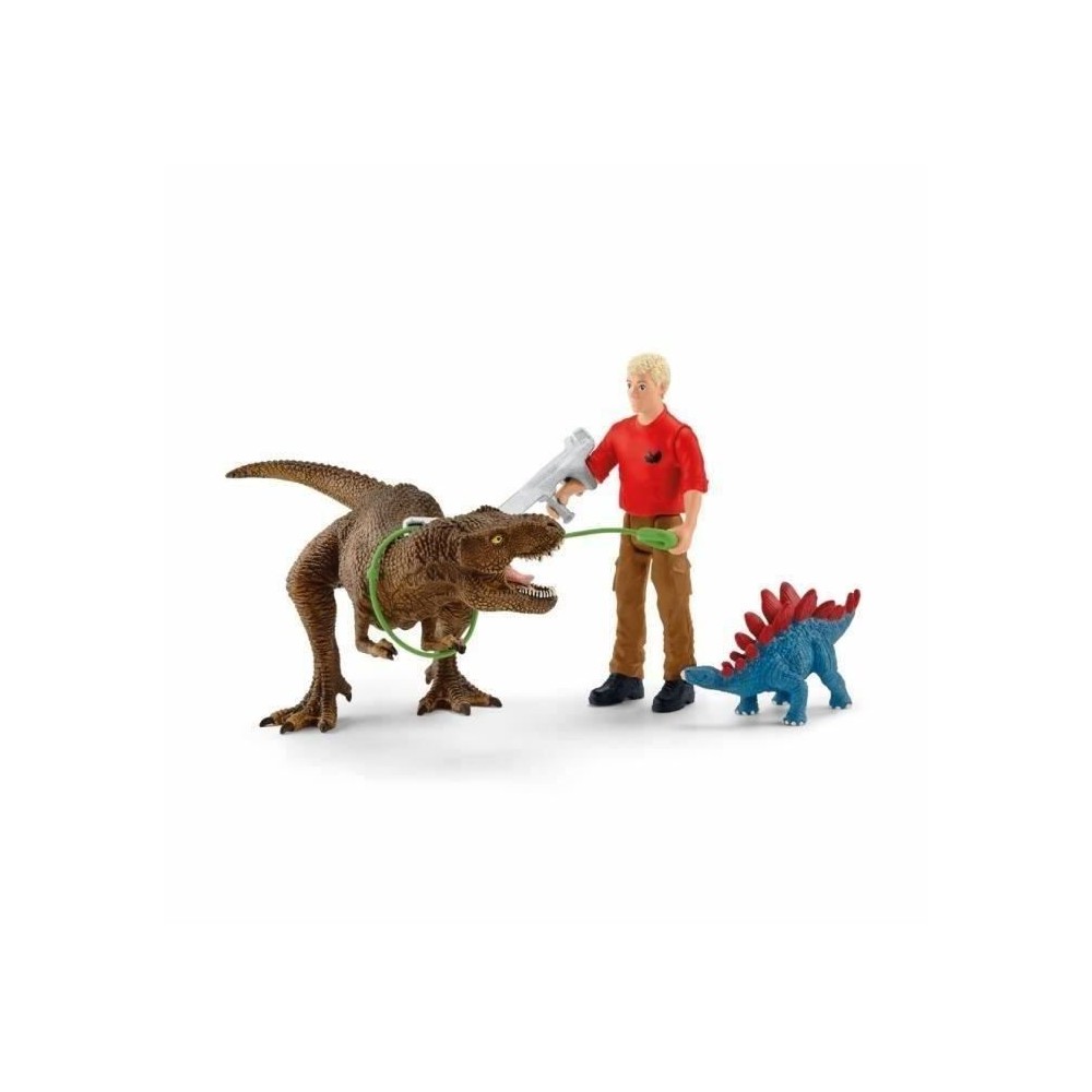 Attaque Tyrannosaure Rex Dinosaurs Figurine, Coffret schleich avec 1 f