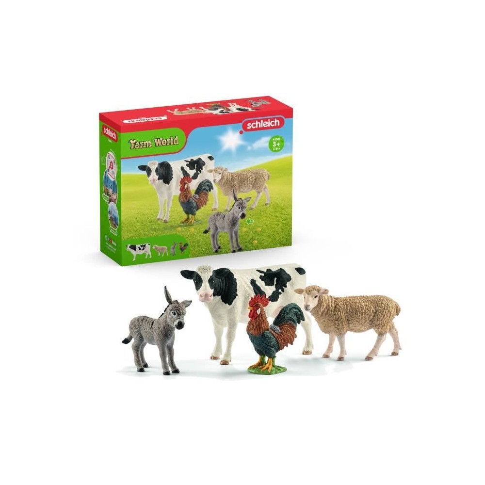 Kit de base Farm World 4 animaux - Jouet pour enfant des 3 ans - Schle