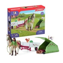 Aventures au camping de Sarah, coffret schleich avec 23 éléments inc