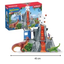 Expédition au grand Volcan, 1 figurine de chercheuse et 2 jouets dino