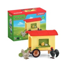 Coffret Poulailler Mobile SCHLEICH - Farm World - Avec 1 coq, 1 poulet