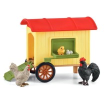 Coffret Poulailler Mobile SCHLEICH - Farm World - Avec 1 coq, 1 poulet