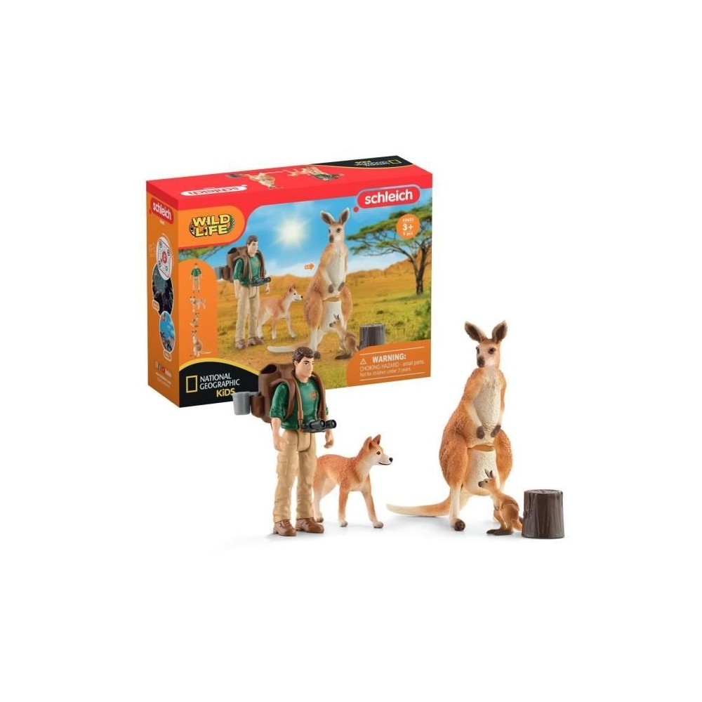 Coffret Aventures en Océanie SCHLEICH - Figurines de kangourous et ra