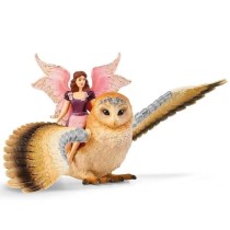 Figurine SCHLEICH Elfe a dos de chouette scintillante V2 - Gamme bayal