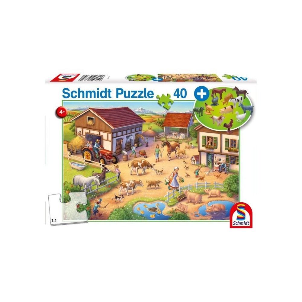 Puzzle Une ferme joyeuse - 40 pcs - SCHMIDT SPIELE - Animaux - Enfant