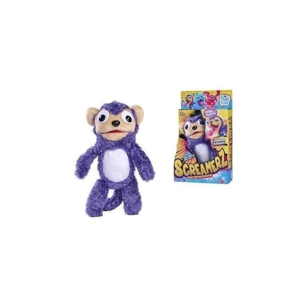 Smoby - Screamerz - Peluche intéractive amusante - Singe - 28 cm - Br