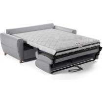 Canapé convertible express 3 places SKY - Tissu Gris - 192 x 100 x 88