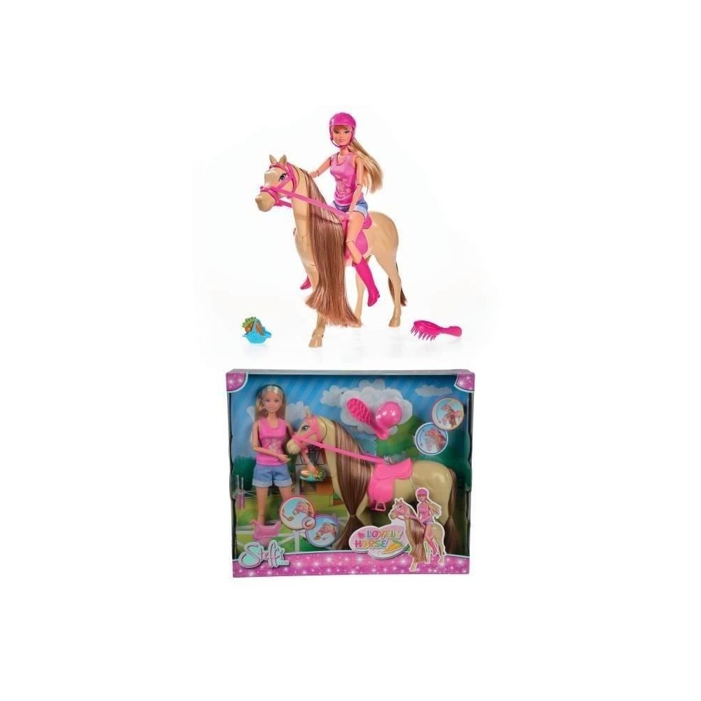 Steffi Love - Adorable Cheval avec cavaliere et Accessoires