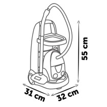 SMOBY - Chariot de ménage + aspirateur électronique avec bruit d'asp