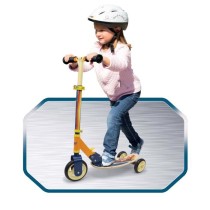 Smoby - Cars - Patinette pliable - 3 roues silencieuses - Plateau bois