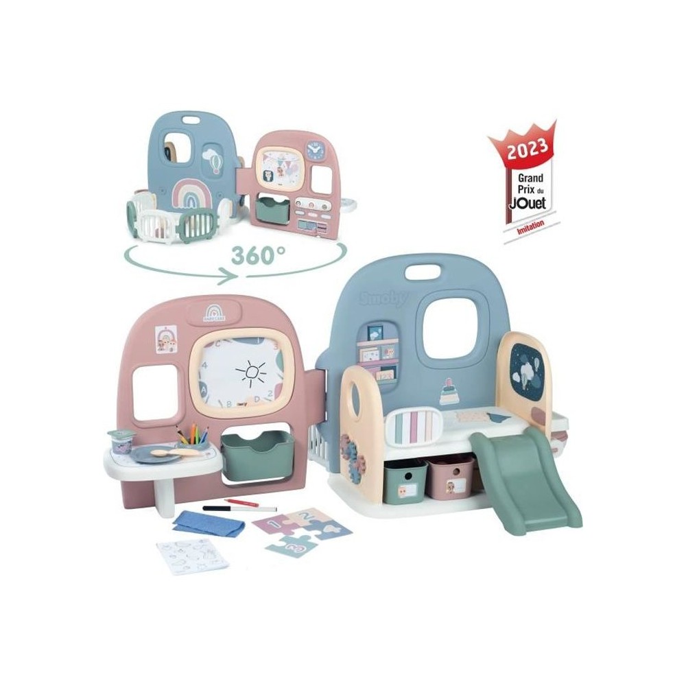 Smoby - Baby Care - Creche 5 Espaces + 27 Accessoires - Poupon jusqu'a