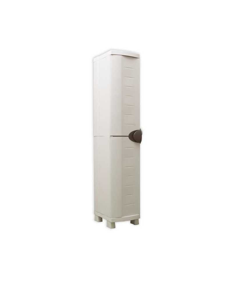 SPACESAVER 35 PLASTIKEN Armoire haute 1 Porte avec étagères - l 35 x p 45 x h 184 cm - Gamme Space SAVER - Intérieur et Exté