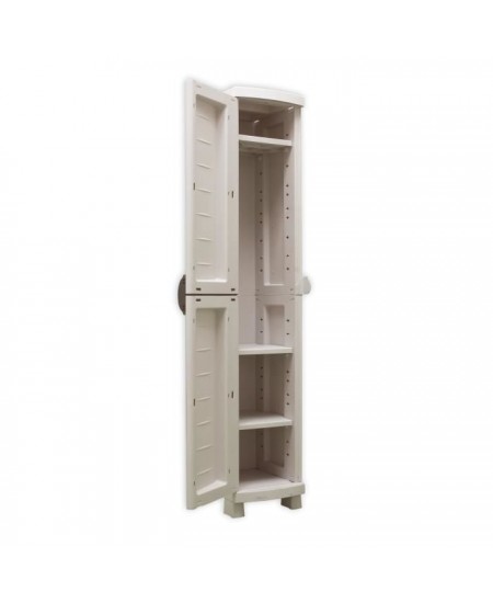 SPACESAVER 35 PLASTIKEN Armoire haute 1 Porte avec étagères - l 35 x p 45 x h 184 cm - Gamme Space SAVER - Intérieur et Exté