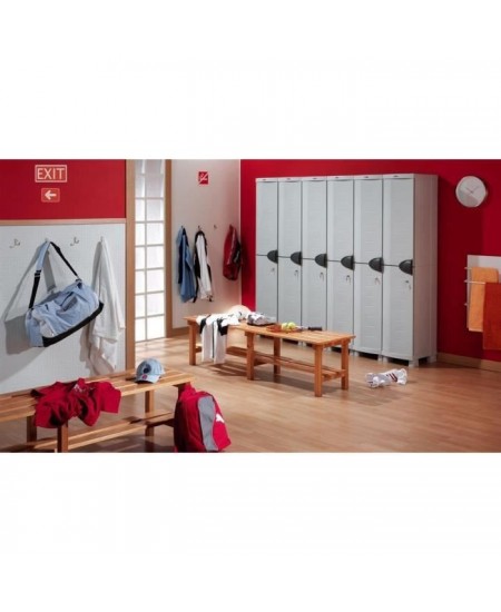 SPACESAVER 35 PLASTIKEN Armoire haute 1 Porte avec étagères - l 35 x p 45 x h 184 cm - Gamme Space SAVER - Intérieur et Exté