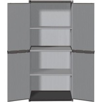 Armoire de rangement haute en résine TOOD - 3 tablettes - Gris