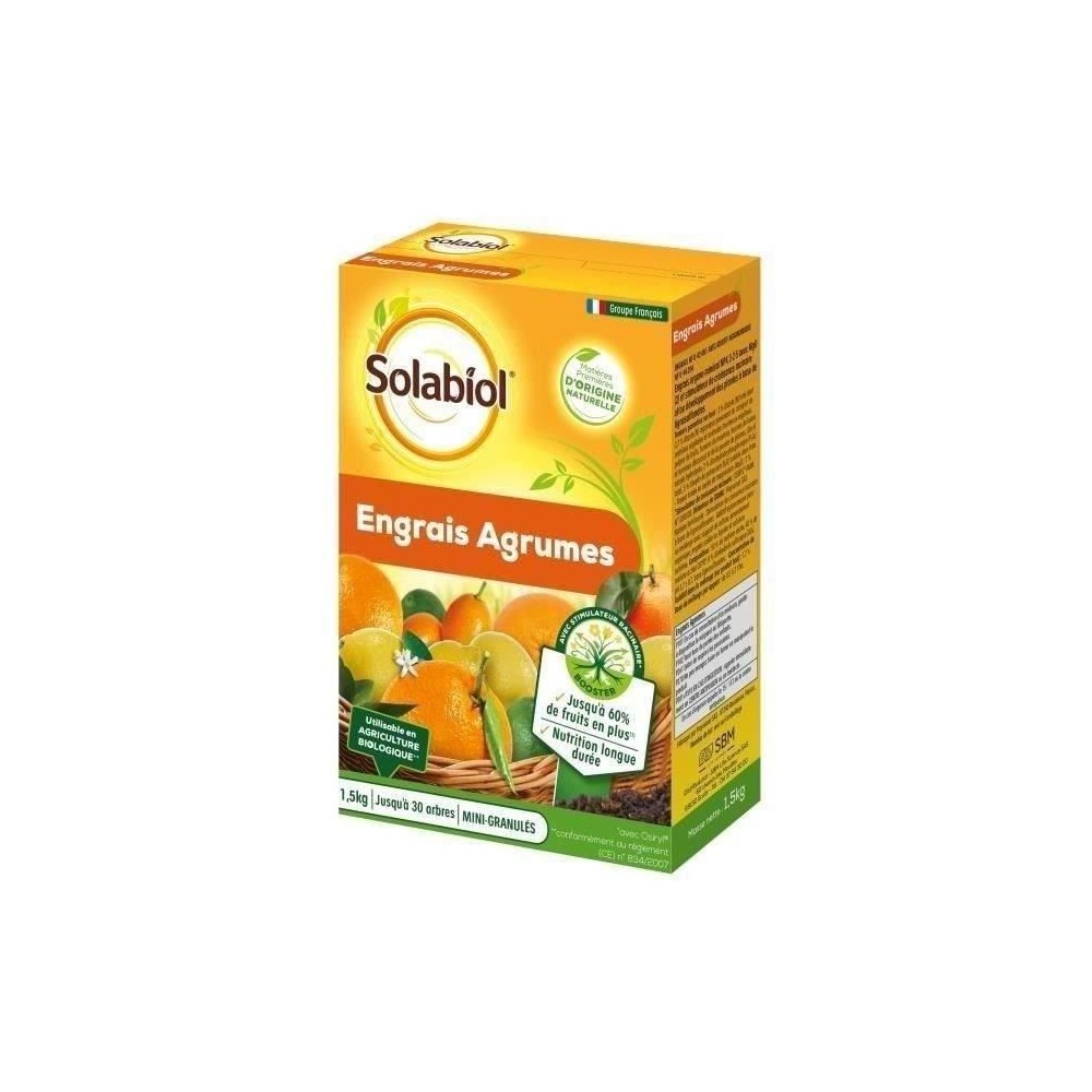 SOLABIOL SOAGY15 Engrais Agrumes 1,5 Kg, Utilisable en Agriculture Bio